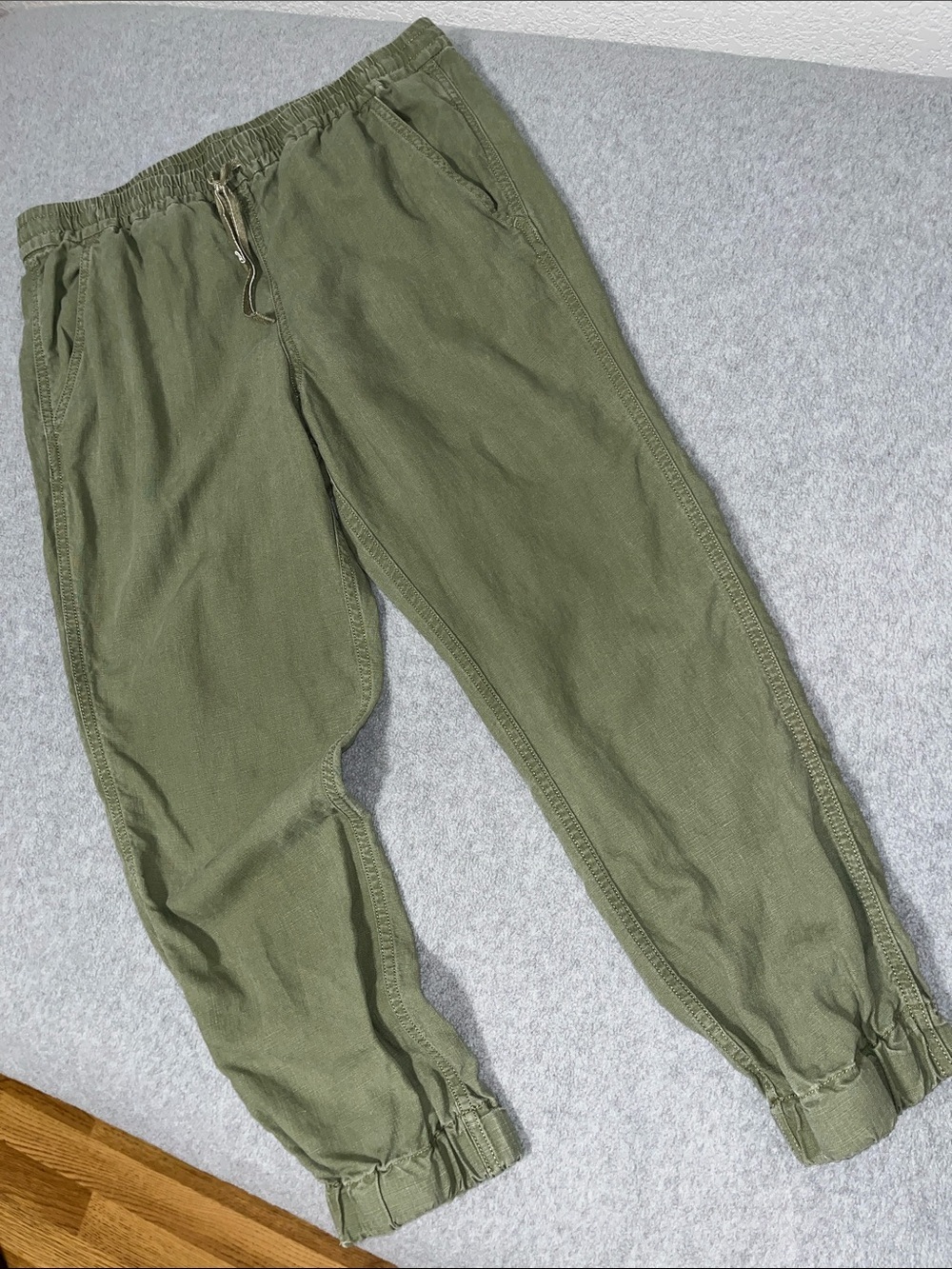 Womens J Crew Linen Jogger Pants Size 8 Coastal Beach